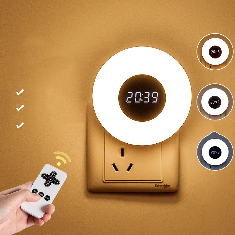 2023 Amazon  hot sell wall LED  light clock home Lighting with remote control