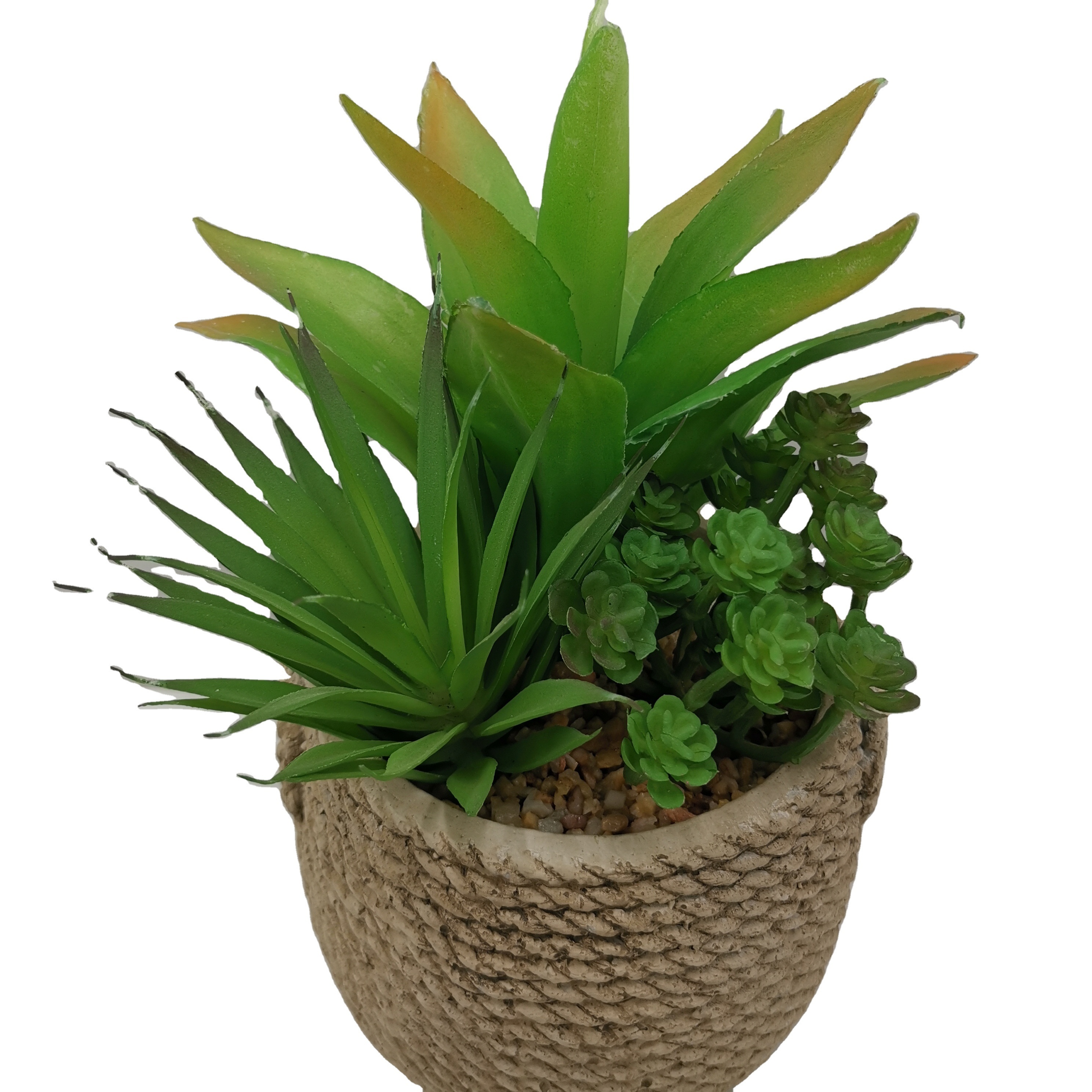 Outdoor and Indoor Decoration Succulent plants Plastic Mini Cacti Artificial Cactus aloe Plant with Pot In Stock