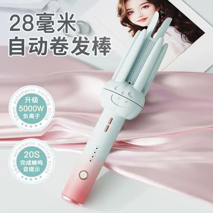 Cutting-Edge 28MM Pumpkin Style Auto Curling Wand + Negative Ion Feature