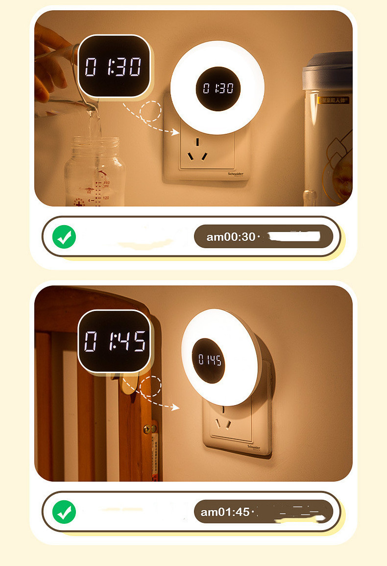 2023 Amazon  hot sell wall LED  light clock home Lighting with remote control