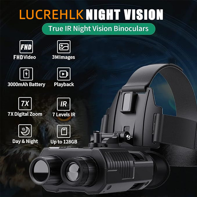 Night Vision Goggles Adult Night Vision Binoculars, Digital Infrared Goggles with Night Vision,8X Optical Zoom