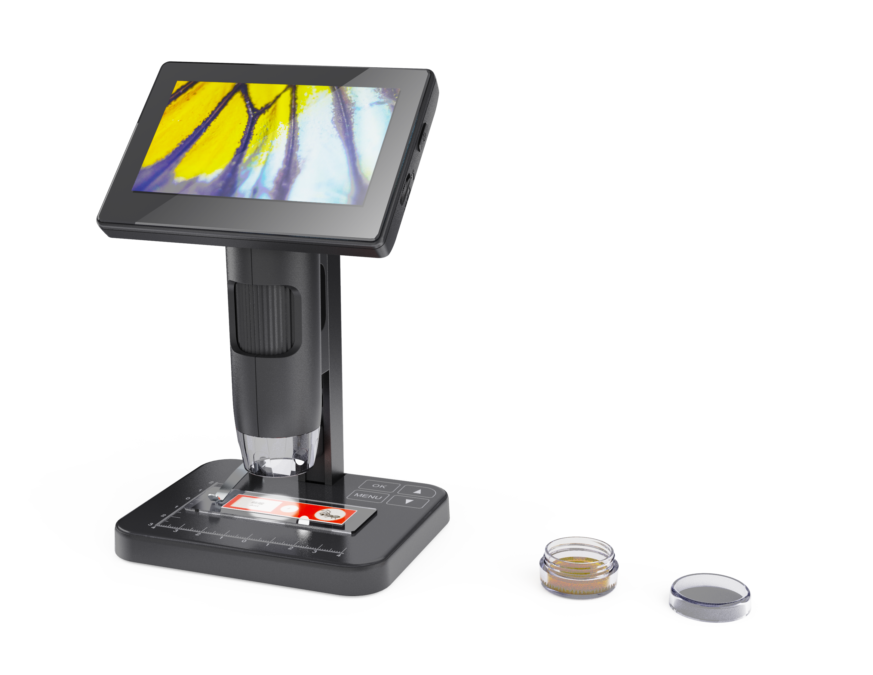 Lucrehulk Coin Microscope with 5.0 inch LCD Digital Microscope Screen Electron Cell Microscope for Error Coins for Kids Adults