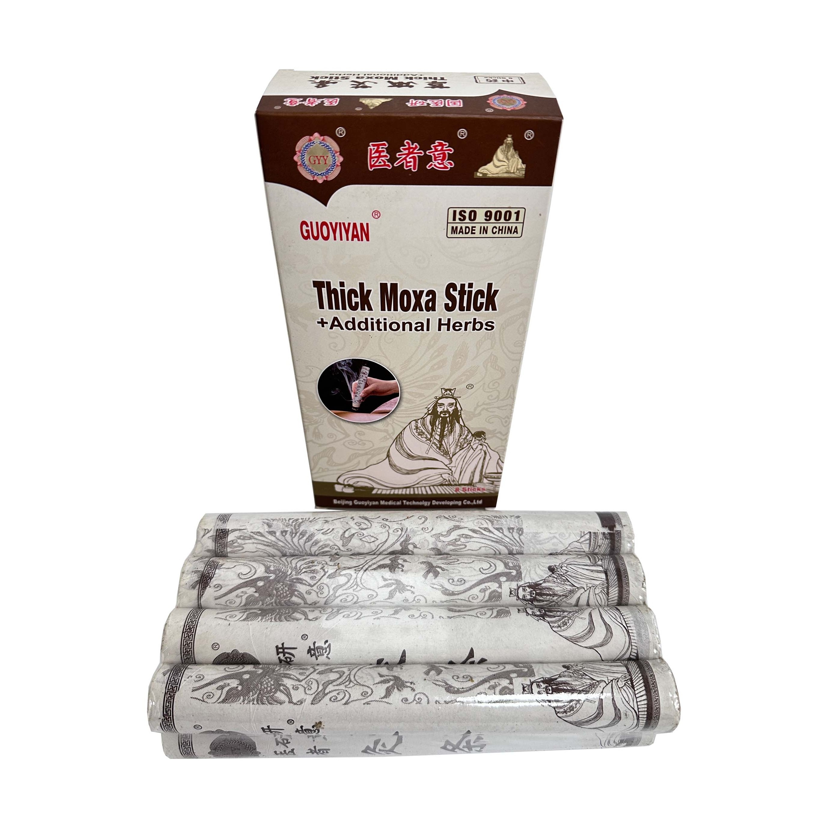 GUOYIYAN Chinese  Herbal Medicine Traditional  Moxibustion Stick  3:1 Moxa Rolls Thick  Moxa Stick Plus Additional Herbs