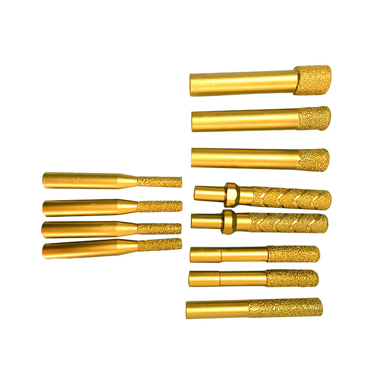 Stone Carving Tools Brazed Diamond Grinding Head Carving Burrs for Metal Jade Peeled Agate Granite