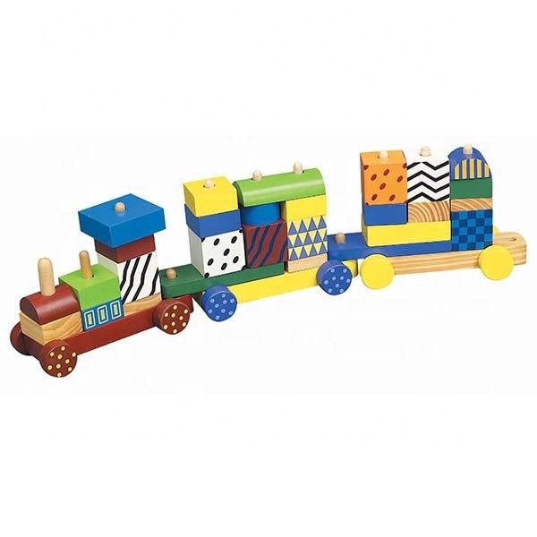 2023 Wholesale Educational Personalized Wooden Animal Car Block Train Toy Set for Kids Alphabet Letter Train