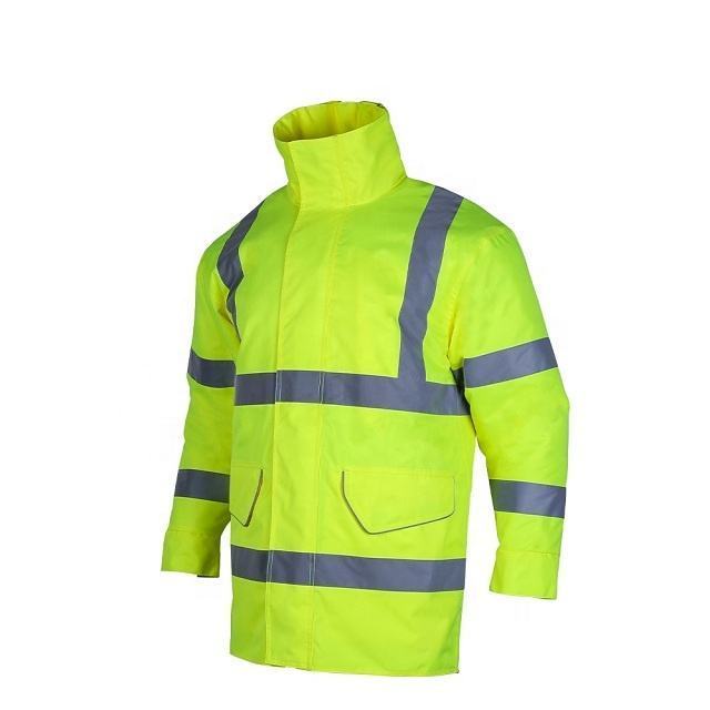 Wholesale high quality Winter Collar Waterproof Men Windbreaker Bomber Reflective Clothing Work Safety Hi Vis Jacket USA 2024