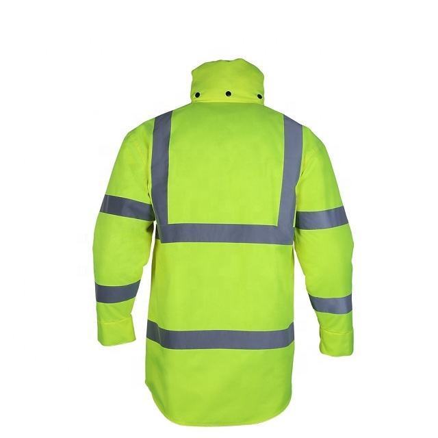 Wholesale high quality Winter Collar Waterproof Men Windbreaker Bomber Reflective Clothing Work Safety Hi Vis Jacket USA 2024