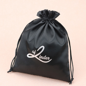 Satin hair extension bag hair bags for bundles with customized logo top selling packaging satin dust bag for wigs