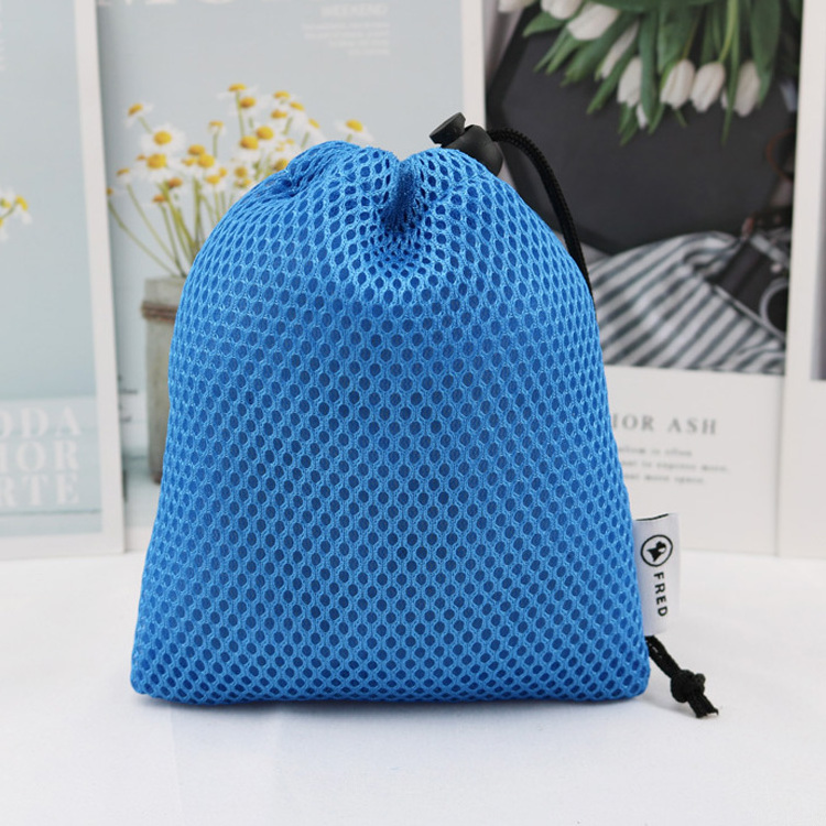 Factory supply sex toy cotton packaging small drawstring nylon mesh bag with custom side label for electronic products packaging