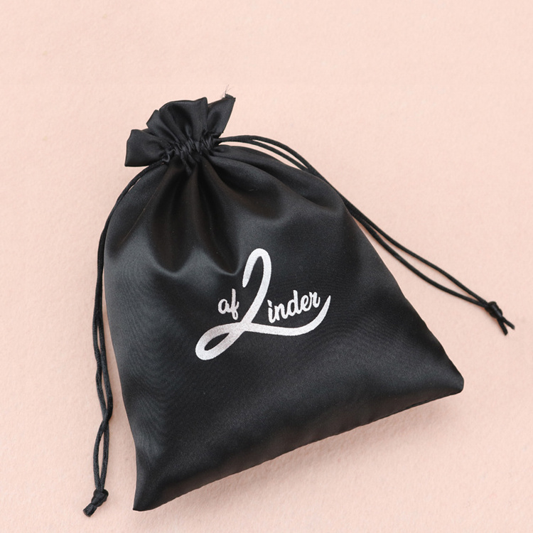 Satin hair extension bag hair bags for bundles with customized logo top selling packaging satin dust bag for wigs