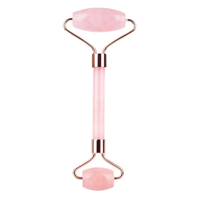 Hot Selling A Grade Jade Stone Facial Anti Aging Welded Natural Rose Quartz Pink Jade Roller for Face Gym And Skin