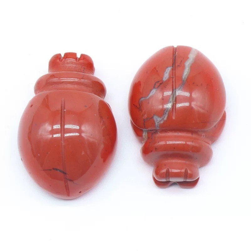 Healing natural jade crystal quartz semi-precious stone 1 inch small mini beetle animal ornaments crafts figurine carving