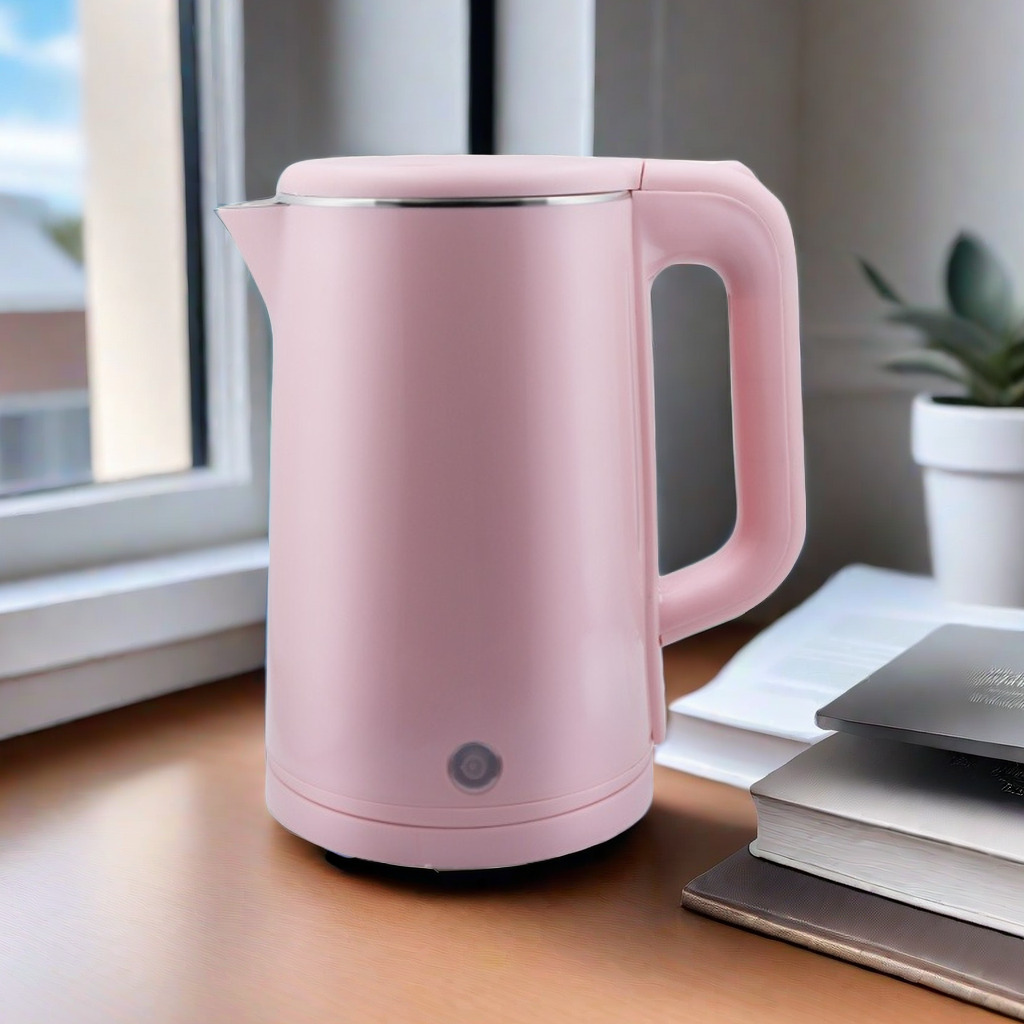 2024 New Arrival 1.8L 201/304 Food-Grade Electric Jug Kettles Pink Double Layer Electric Kettle For Boiling Water