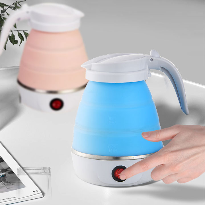 Small Design Mini Foldable Timer Silicon  Electric Kettle For Travel Travellers