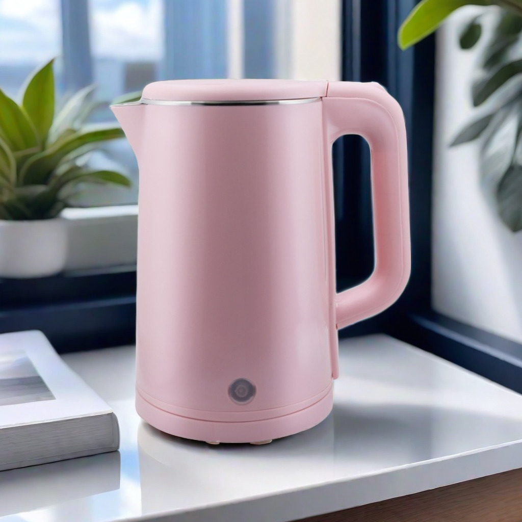 2024 New Arrival 1.8L 201/304 Food-Grade Electric Jug Kettles Pink Double Layer Electric Kettle For Boiling Water