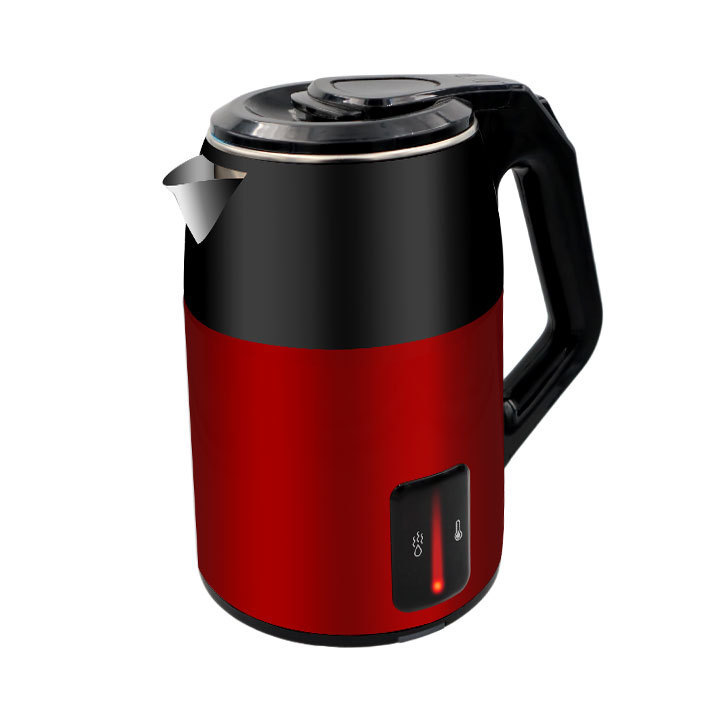 220V Double Wall Automatic Electric Kettle Keep Warm Red Color Stainless Steel Kettle