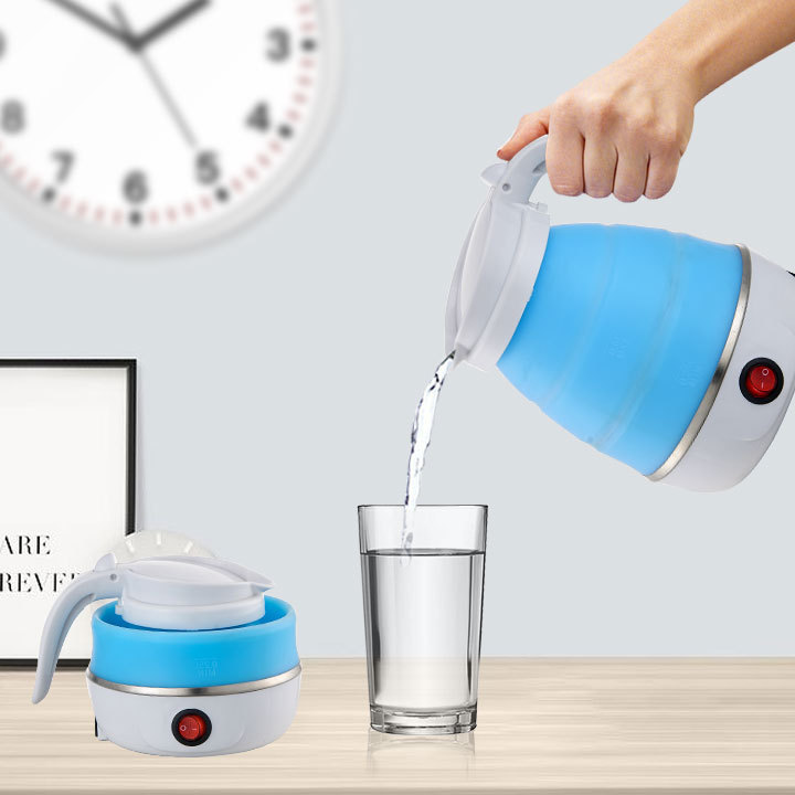 Small Design Mini Foldable Timer Silicon  Electric Kettle For Travel Travellers