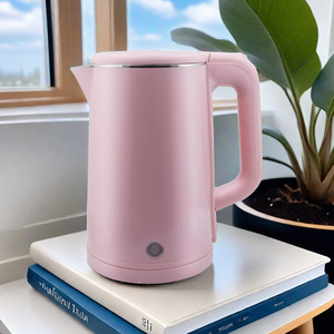 2024 New Arrival 1.8L 201/304 Food-Grade Electric Jug Kettles Pink Double Layer Electric Kettle For Boiling Water