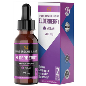 In Stock  Black Elderberry Syrup  Berry Flavor Sambucus Elderberry Liquid Extract Drops