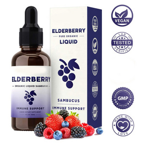 Organic Elderberry Syrup Black Sambucus Liquid with Echinacea, Zinc, and Vitamin c for Kids & Adults Immune Boost