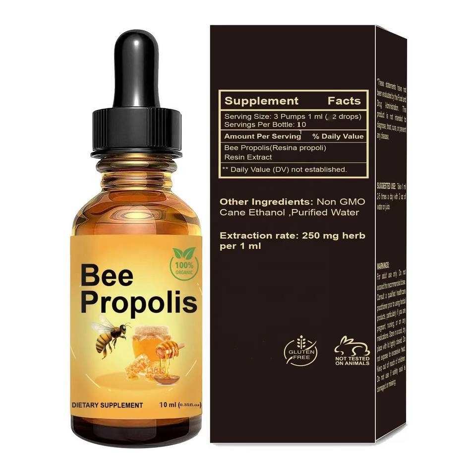 Wholesaler OEM Private Label health care Natural Extract Wild Hive Bee Extract Propolis Liquid Drops