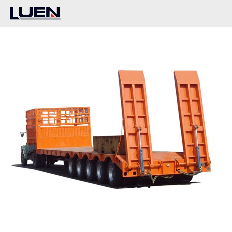 Luen 40FT 20FT 50 70 Tons Air Suspension Dimension Tractor Trailer Hot Lowbed  Low Bed Semi Trailer For Sale