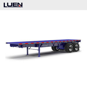 Factory Hot Sale Cheap Container Bulk Cargo Transportation 40ft Blue Flatbed Trailer