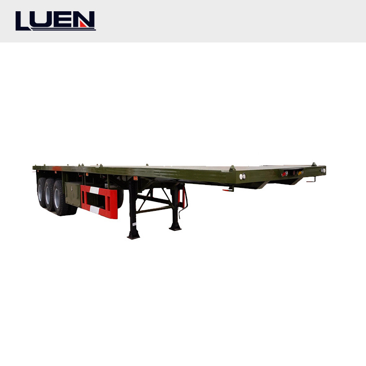 Reliable Performance Steel Semi Truck Trailer Tri-axles 40ft 40T Flatbed Semi Trailer for Container Transporting