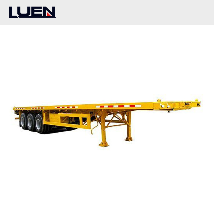 Customer Customization Multi-axles 60 Ton 40 feet 12pcs Flatbed Trailers Headboard Container Trucks Semi Trailer for Sale