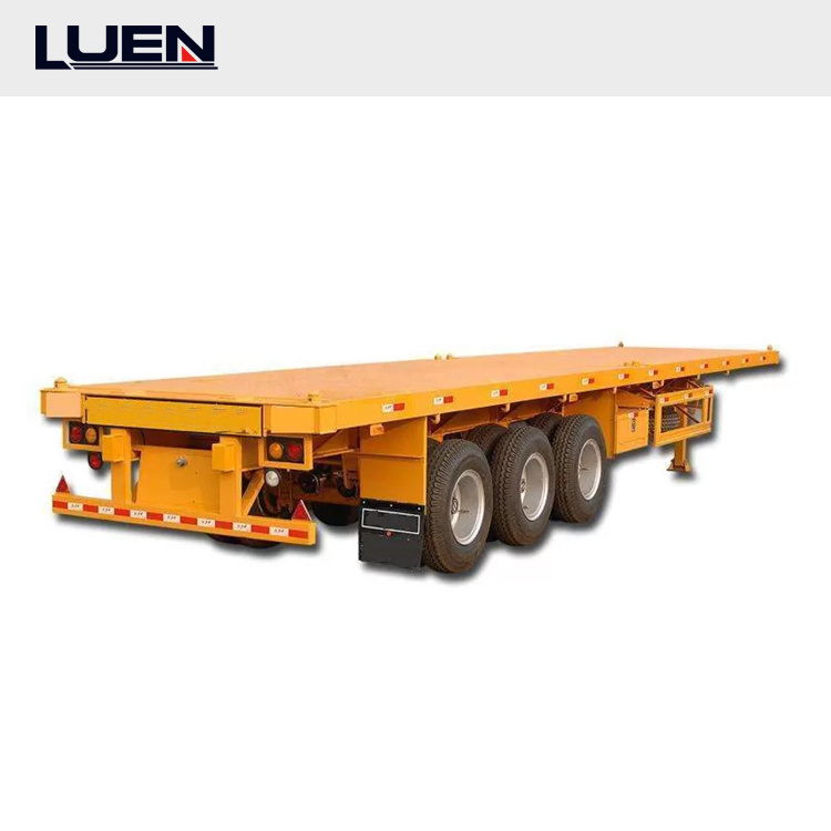 Customer Customization Multi-axles 60 Ton 40 feet 12pcs Flatbed Trailers Headboard Container Trucks Semi Trailer for Sale