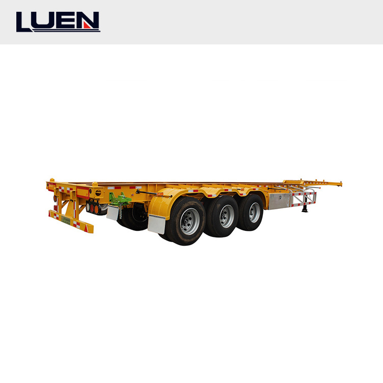 Customer Customization Multi-axles 60 Ton 40 feet 12pcs Flatbed Trailers Headboard Container Trucks Semi Trailer for Sale