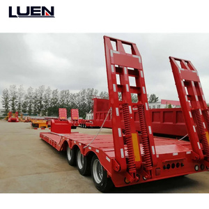 Popular Brand Heavy Machine Shipped Detachable Gooseneck Drop Deck 80Ton Low Bed Semi Trailer