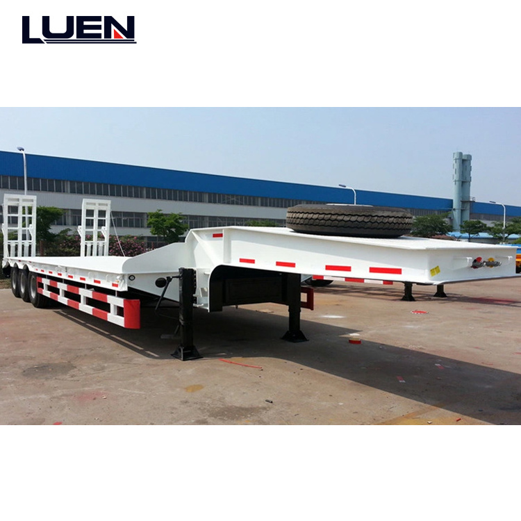 Hydraulic Extendable 3 Axle 60ton Gooseneck Low Boy low bed trailer 100 ton Lowboy Semi Trailer