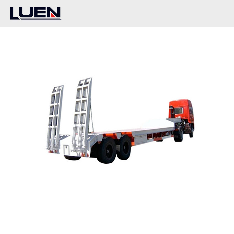 Hydraulic Extendable 3 Axle 60ton Gooseneck Low Boy low bed trailer 100 ton Lowboy Semi Trailer