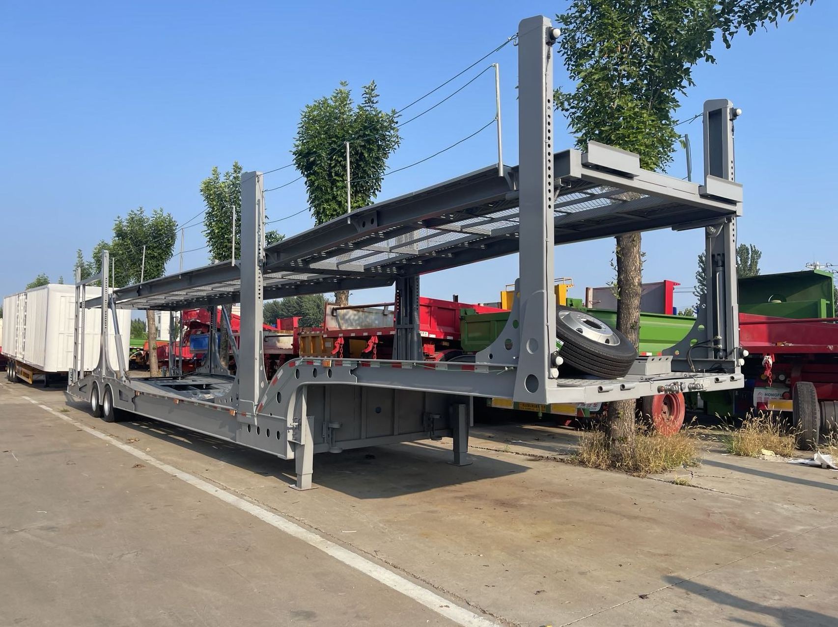 2 Axles 3 Axis Double Deck Transport 6 Auto Electric Car Carrier Trailer 8 Car Hauler Truck Utility Semi Trailer