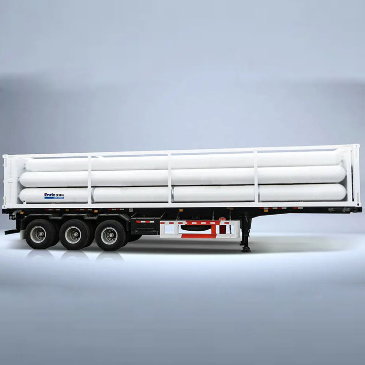 Compressed Natural Gas helium hydrogen h2 cng tube trailer Tri-Axle 12 Tubes CNG Semi Truck Tanker Trailer CNG Tube Skid