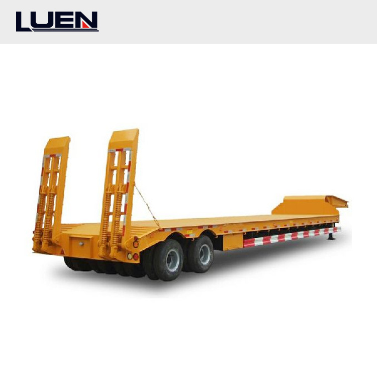 Luen 40FT 20FT 50 70 Tons Air Suspension Dimension Tractor Trailer Hot Lowbed  Low Bed Semi Trailer For Sale