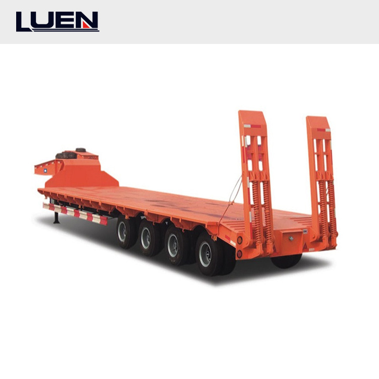 Luen 40FT 20FT 50 70 Tons Air Suspension Dimension Tractor Trailer Hot Lowbed  Low Bed Semi Trailer For Sale