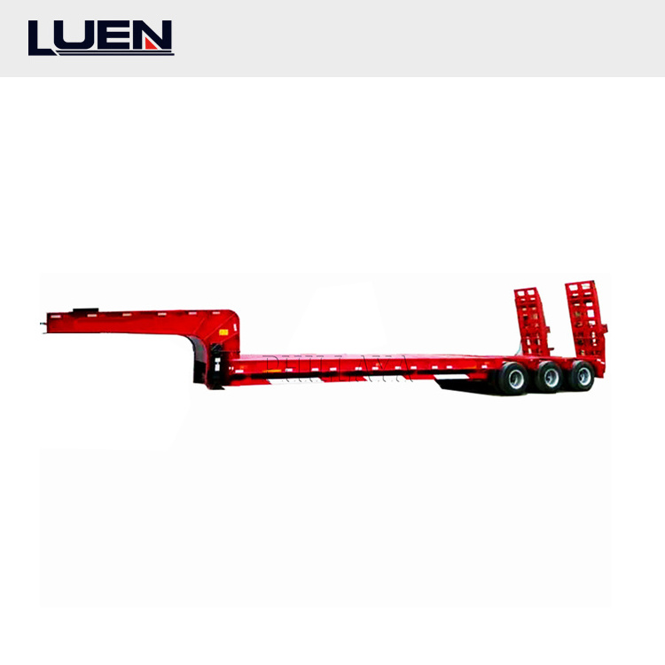 Luen 40FT 20FT 50 70 Tons Air Suspension Dimension Tractor Trailer Hot Lowbed  Low Bed Semi Trailer For Sale