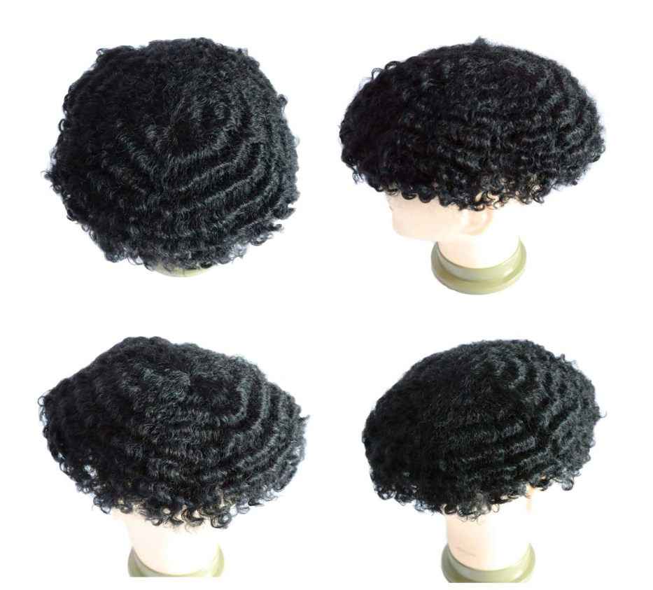 LUFA16 full lace afro kinky toupee for black men and thin skin afro kinky toupee for black men and wave toupee hairpiece for men