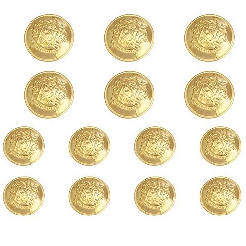 Custom Golden Retro Sewing Metal Blazer Buttons Brass Buttons Suitable for Suits Sports Jackets Uniforms