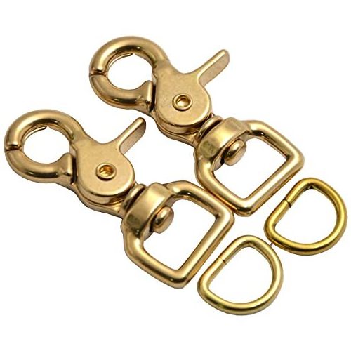 Custom Solid Brass Square Lobster Clasps Swivel Trigger Clips Hooks for Straps Bags Belting Leathercraft