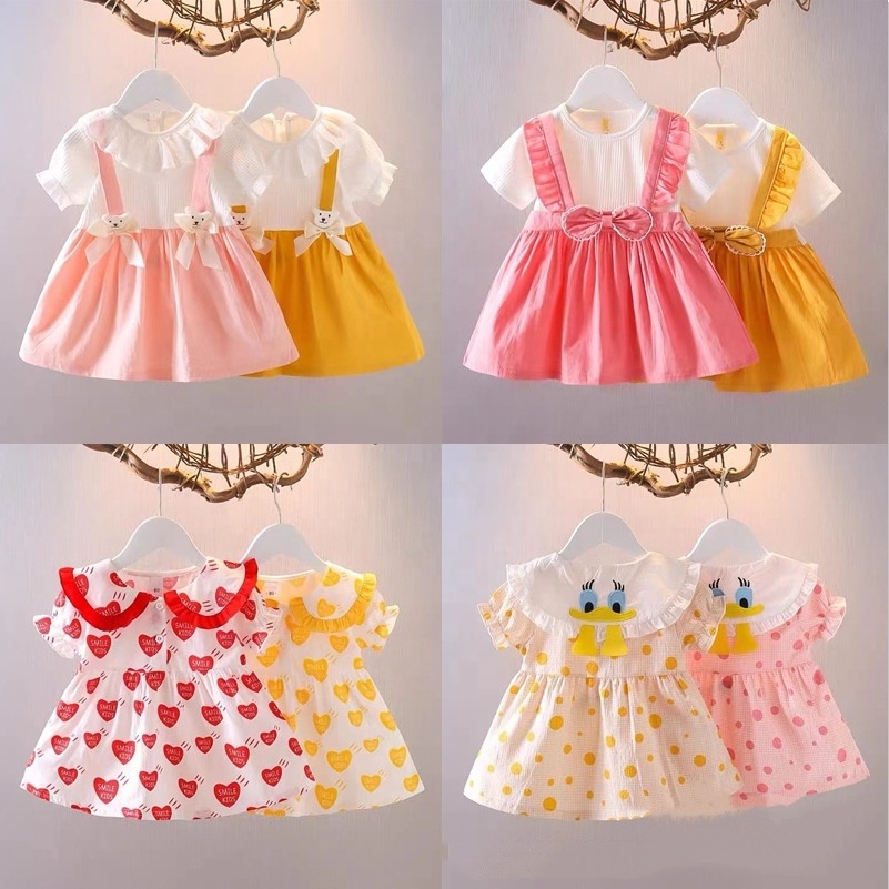 Cheap Soft Cotton Dress For Baby Girl Cute Kids Girls Skirt Wholesale Baby Girl Party Dresses Princess