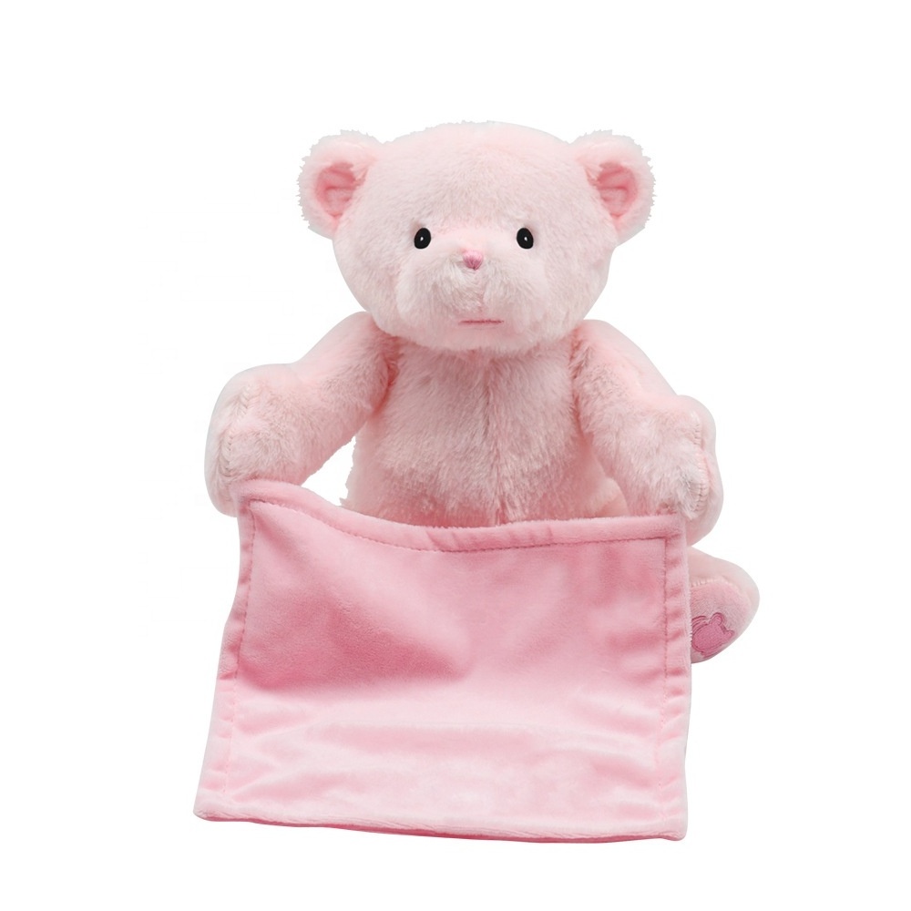 Kawaii Hide And Seek Bear Toy Christmas Gift Baby Plush Learn To Talk Peekaboo Handkerchief Bear