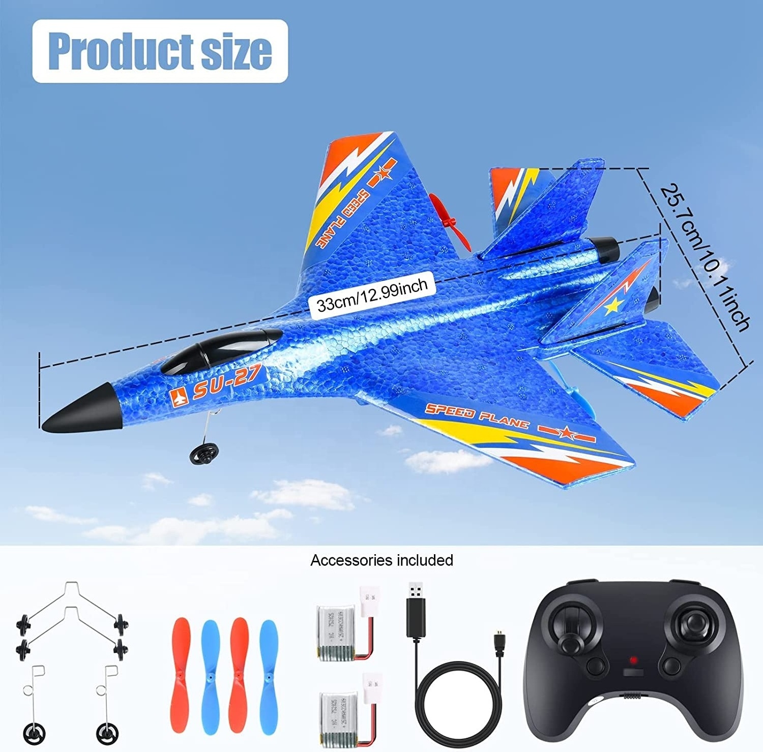 Su-27 Aircraft Model Radio Remote Control Flying Toys Hand Throw Gyro Stabilize Anti-Fall Foam Glider Fighter Jet Plane