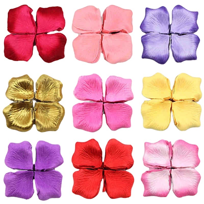 Party background decoration with non-woven fabric stacked with 100 simulated petals, wedding petals,rose petals