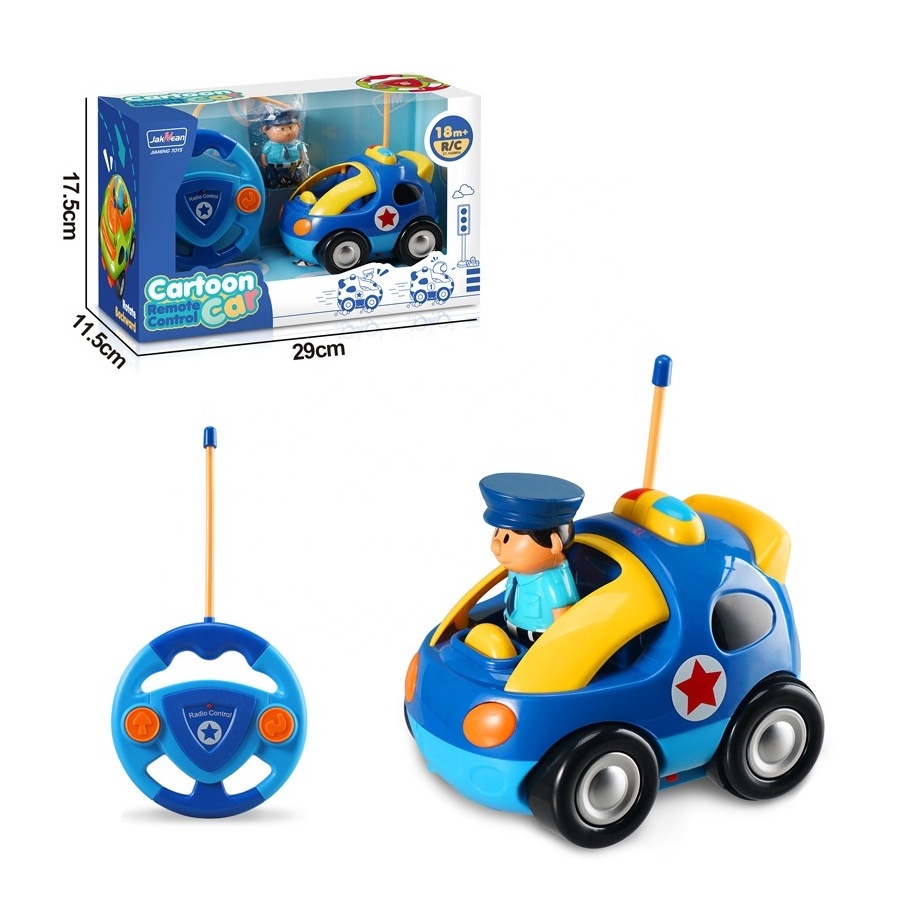 Flytec C9001 Easy To Use Battery Cartoon Police Radio Control Kids Electric Race Car Different Frequencies RC Toys For Toddlers