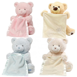 Kawaii Hide And Seek Bear Toy Christmas Gift Baby Plush Learn To Talk Peekaboo Handkerchief Bear