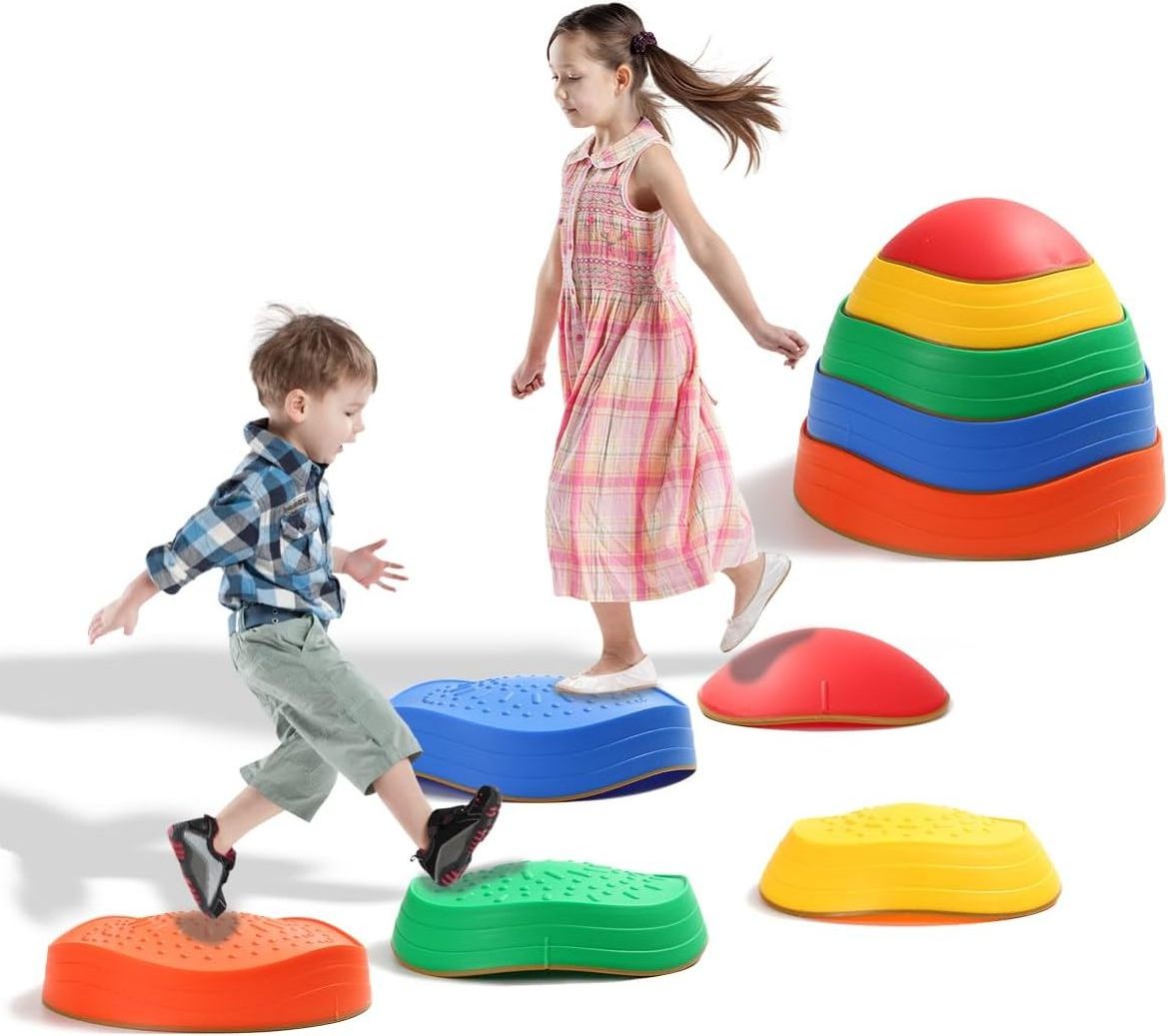 Coordination Gymnastics Set 5pcs Non-slip Stackable Wave Blocks Balance Stepping Stones Toys For Autistic Kids