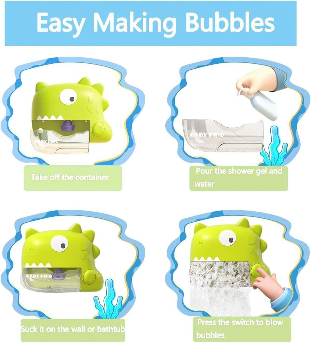 Baby Bath Toys Musical Bubble Machine Dinosaur Toys for Kids Automatic Toddler Bath Toys for Kids